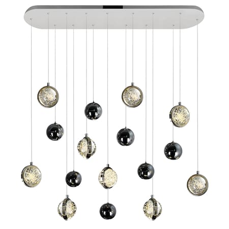 Cwi Lighting Salvador 40 in LED Integrated Polished Nickel Chandelier 1673P40-9-613-RC